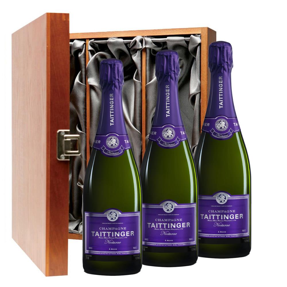 Taittinger Nocturne Champagne 75cl Three Bottle Luxury Gift Box